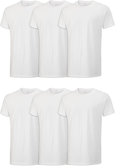 Men's Crew Tee Undershirts, Moisture Wicking & Tag Free,