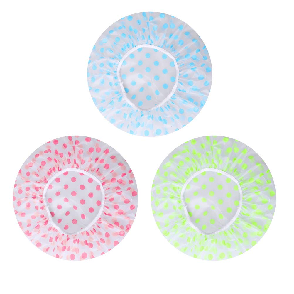 3 Pcs Waterproof Reusable Shower Caps Bath