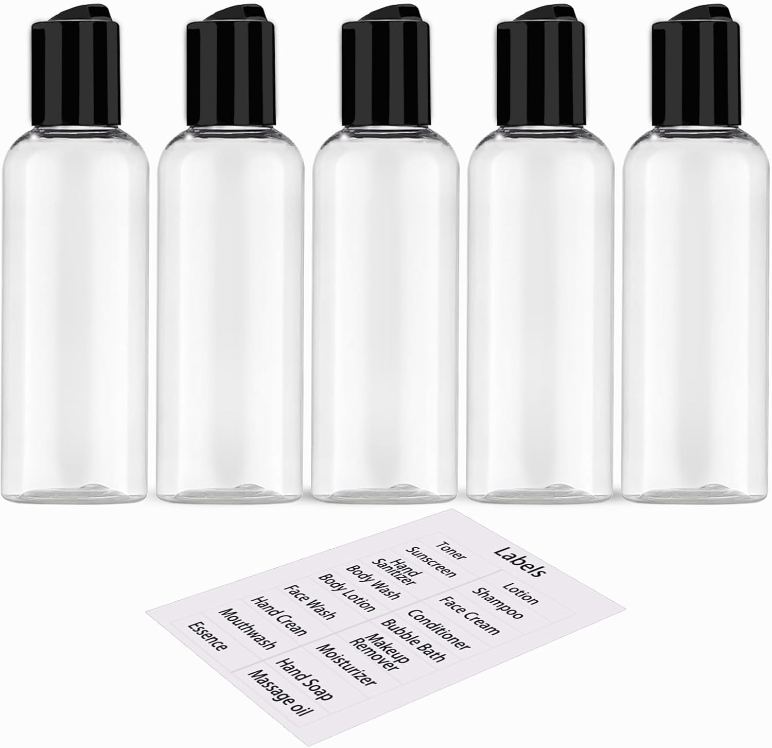 5 Pack 3.4 oz Travel Bottles