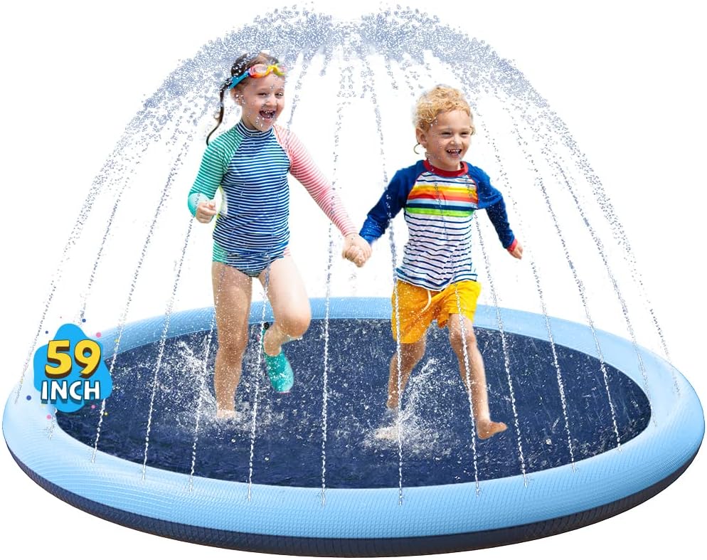 Non-Slip Splash Pad for Kids and Dog, Thicken Sprinkler Pool Summer