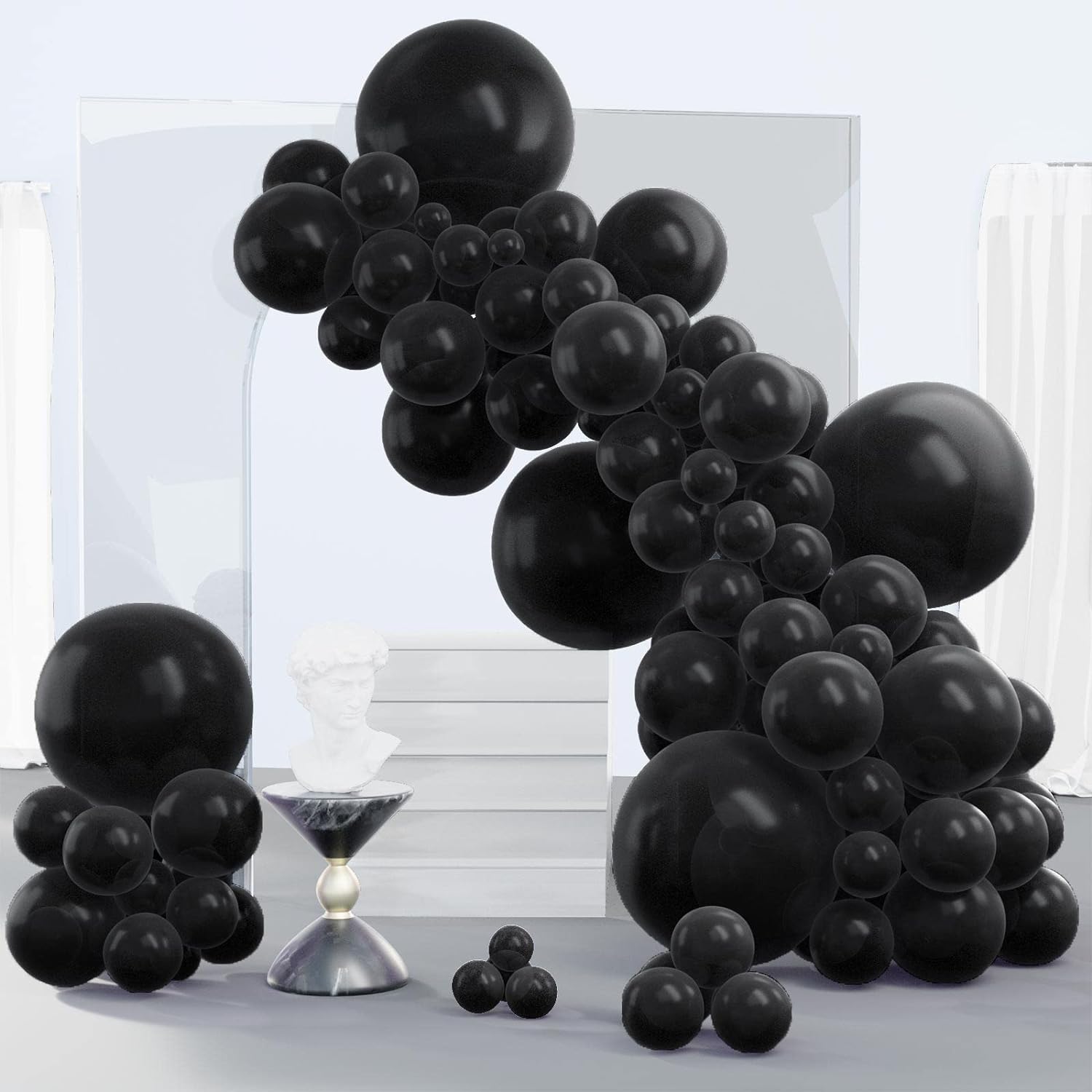 Black Balloons 140 pcs Different Sizes Pack of 18 12 10 5 Inch