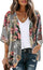 Women's Floral Print Puff Sleeve Kimono