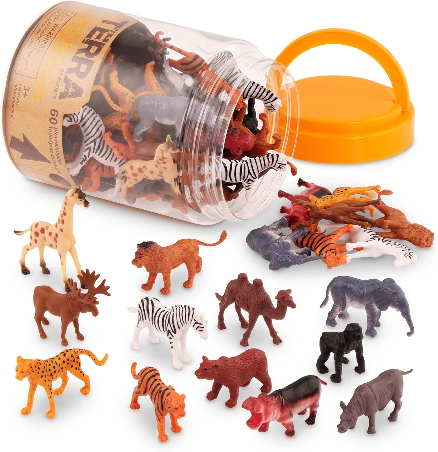 60 Pcs Wild Creatures Tube – Realistic Mini Animal