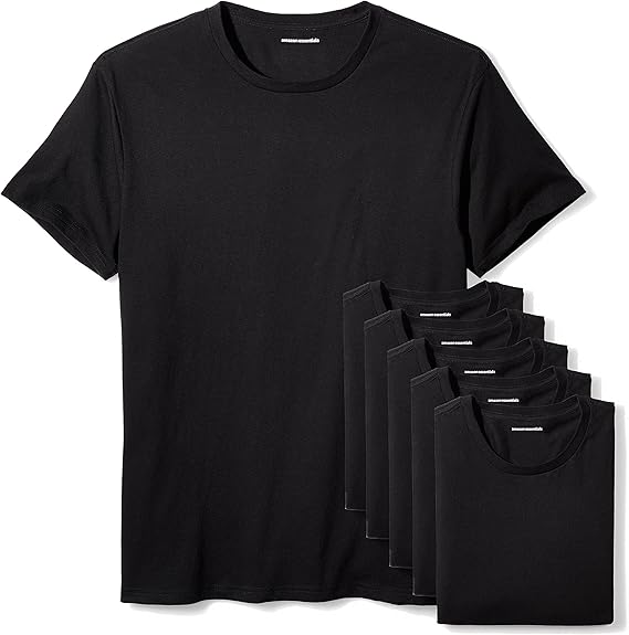 Men's Cotton Crew Neck T-Shirts, Versatile Soft Basics, Pack of 6